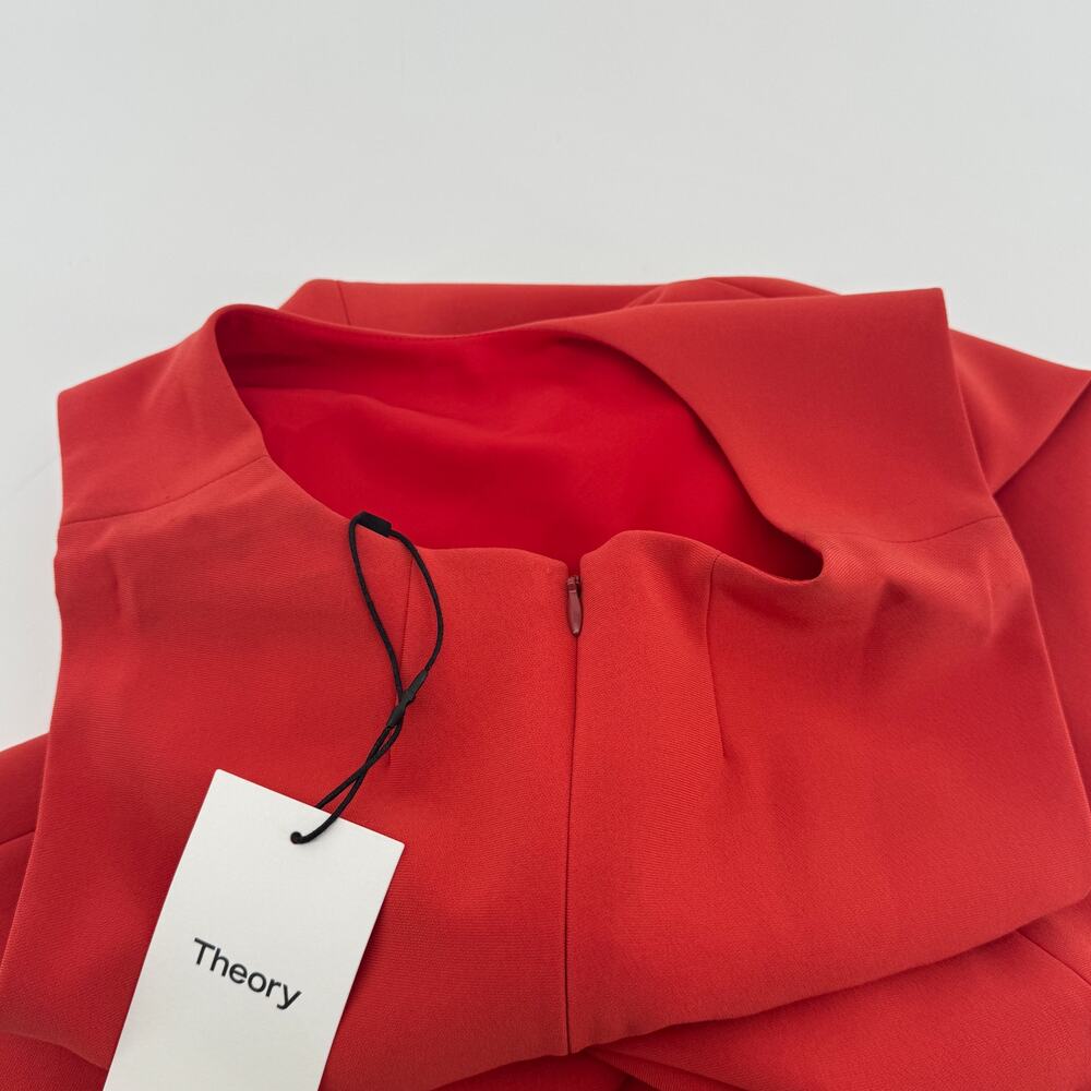 Theory Modern Crepe 2 Sheath Dress - Size 0 NWT $295 Poppy Red Business - Picture 5 of 8
